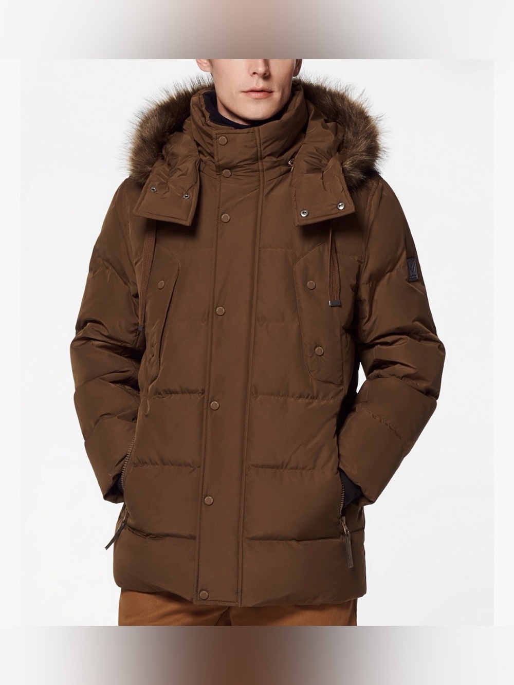 🔥 $350 Andrew Marc Men's Gattaca Down Parka Coat With Detachable Hood Sz M 🔥